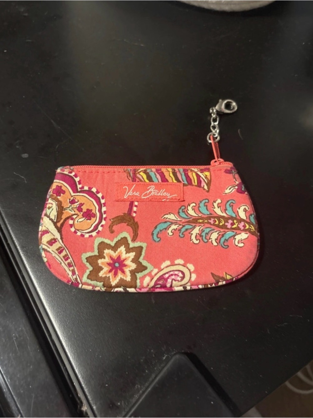 Vera Bradley Coral Paisley Wristlet Coin Pouch